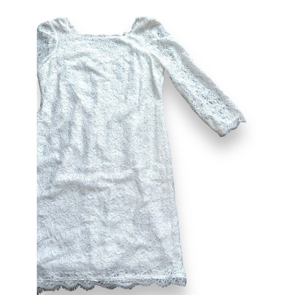 Womens White Lace Dress Formal Size 14 Short Simple Wedding Dress - Picture 6 of 16